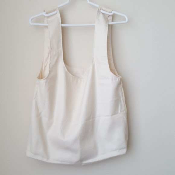 Reversible Floral Cotton Ecru Ivory Tote Bag Wedding Bridal Shower - Picture 4 of 7